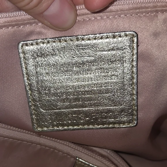 Coach Elegant Silver and Brown Floral Tote Bag - Picture 2 of 4